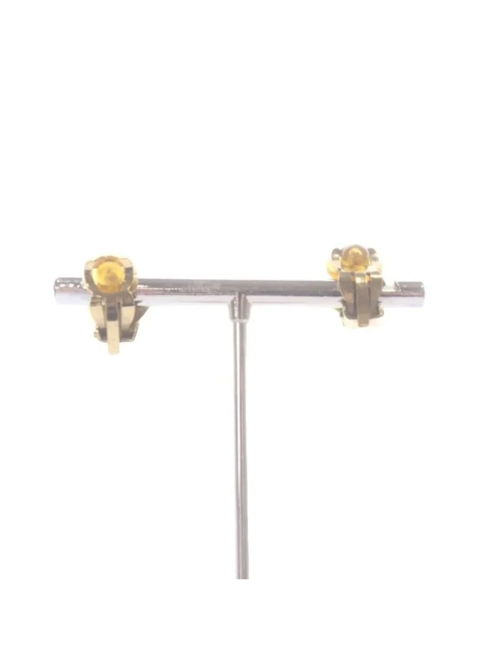 Chanel Camellia Earrings for Both Ears Yellow Green
